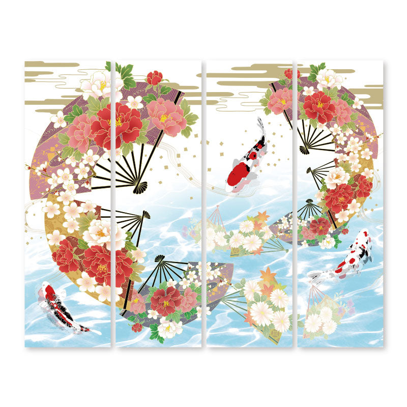 華扇と鯉【衝立】