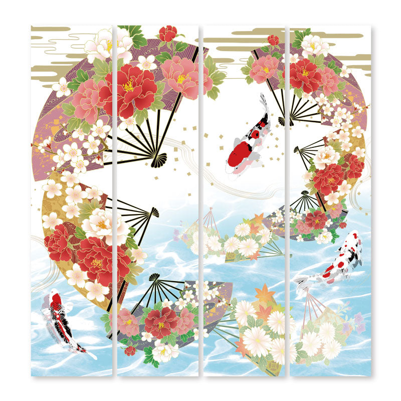 華扇と鯉【衝立】