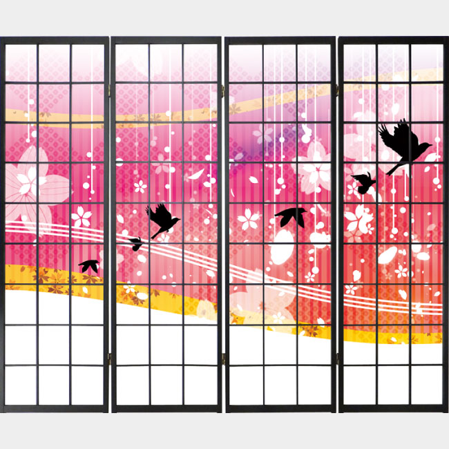 花鳥風月 ピンク【衝立】