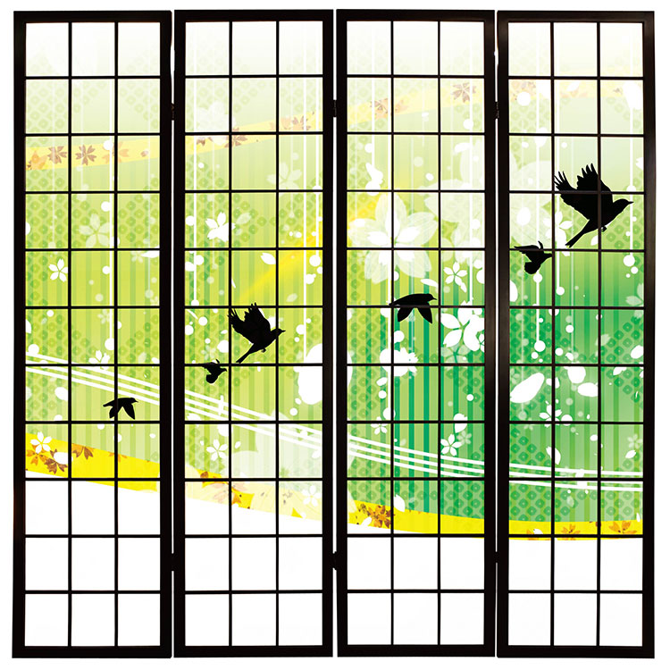 花鳥風月 グリーン【衝立】