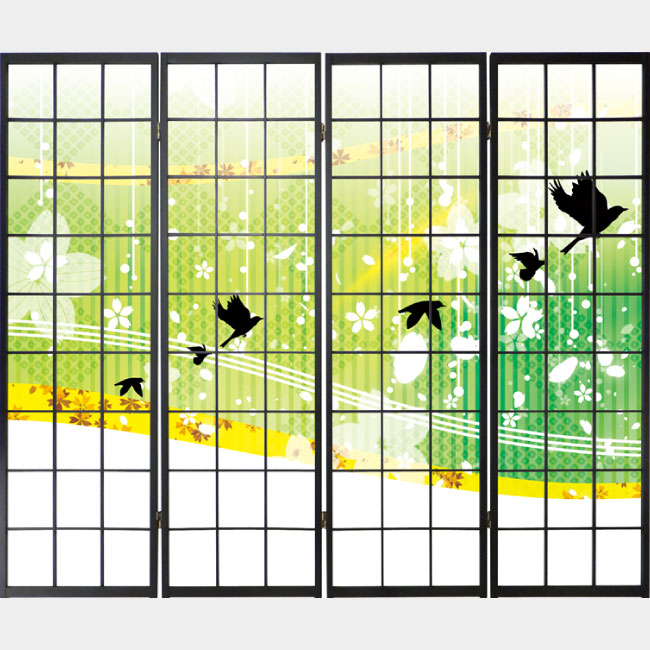 花鳥風月 グリーン【衝立】