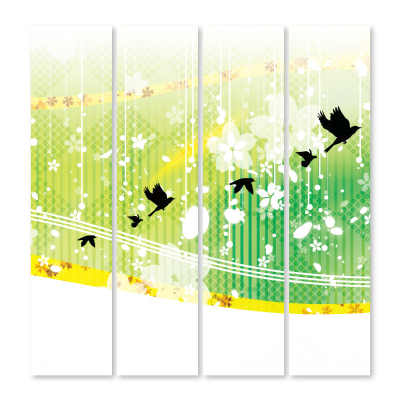 花鳥風月 グリーン【衝立】