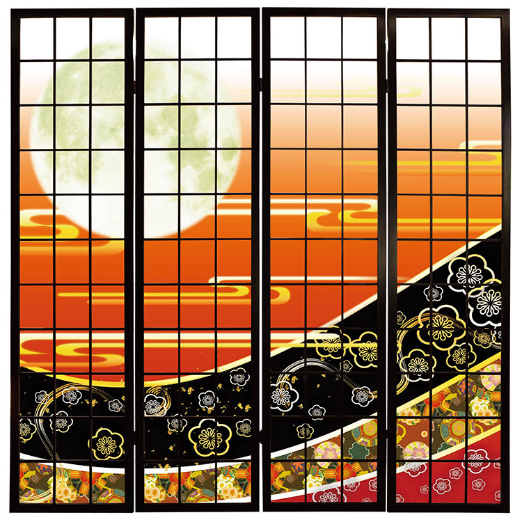 梅花月 緋色【衝立】