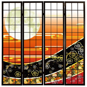梅花月 緋色【衝立】