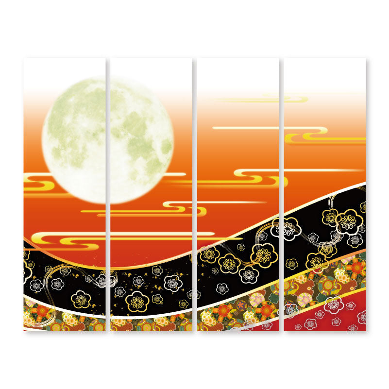 梅花月 緋色【衝立】