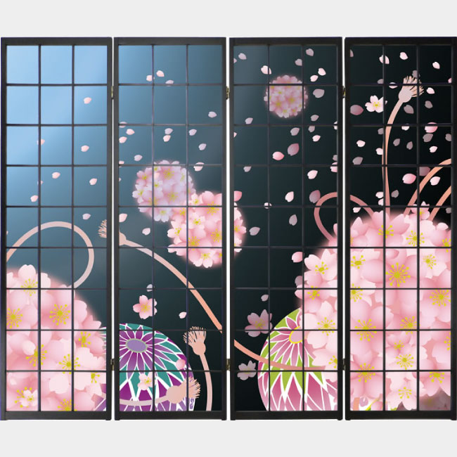 桜手毬【衝立】