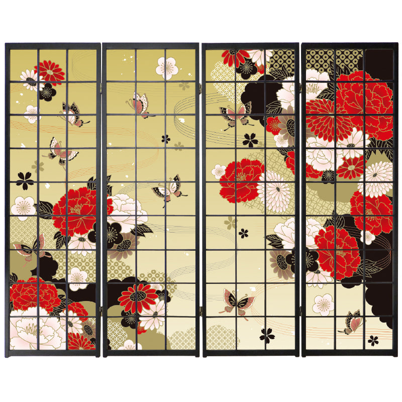 牡丹に舞う 金【衝立】