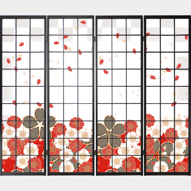 花散る里 赤【衝立】