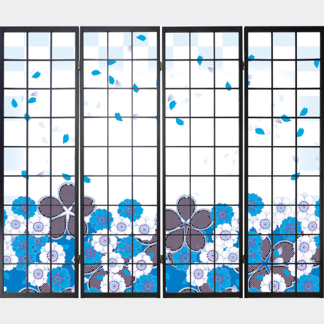 花散る里 蒼【衝立】