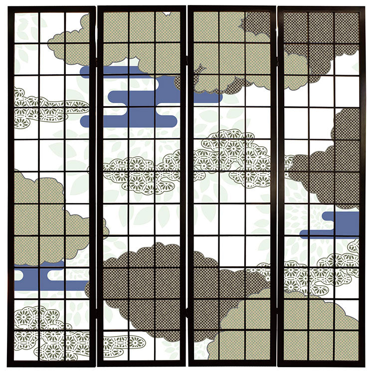 伝統文様 群青【衝立】