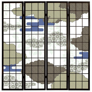 伝統文様 群青【衝立】