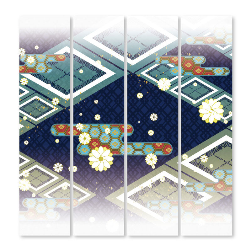 白小花 青【衝立】