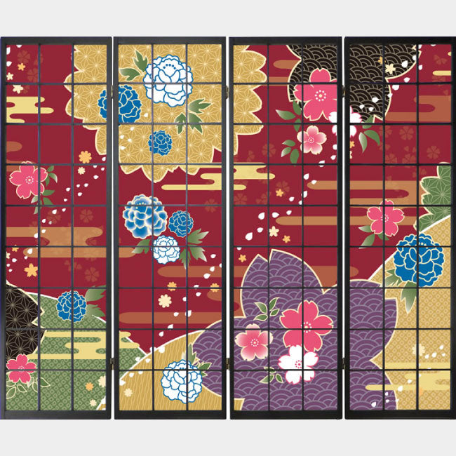 桜牡丹 赤銅【衝立】
