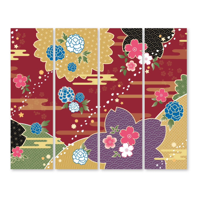 桜牡丹 赤銅【衝立】