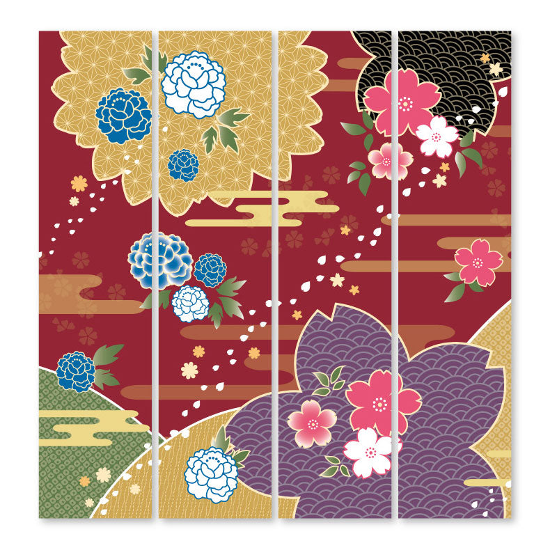 桜牡丹 赤銅【衝立】
